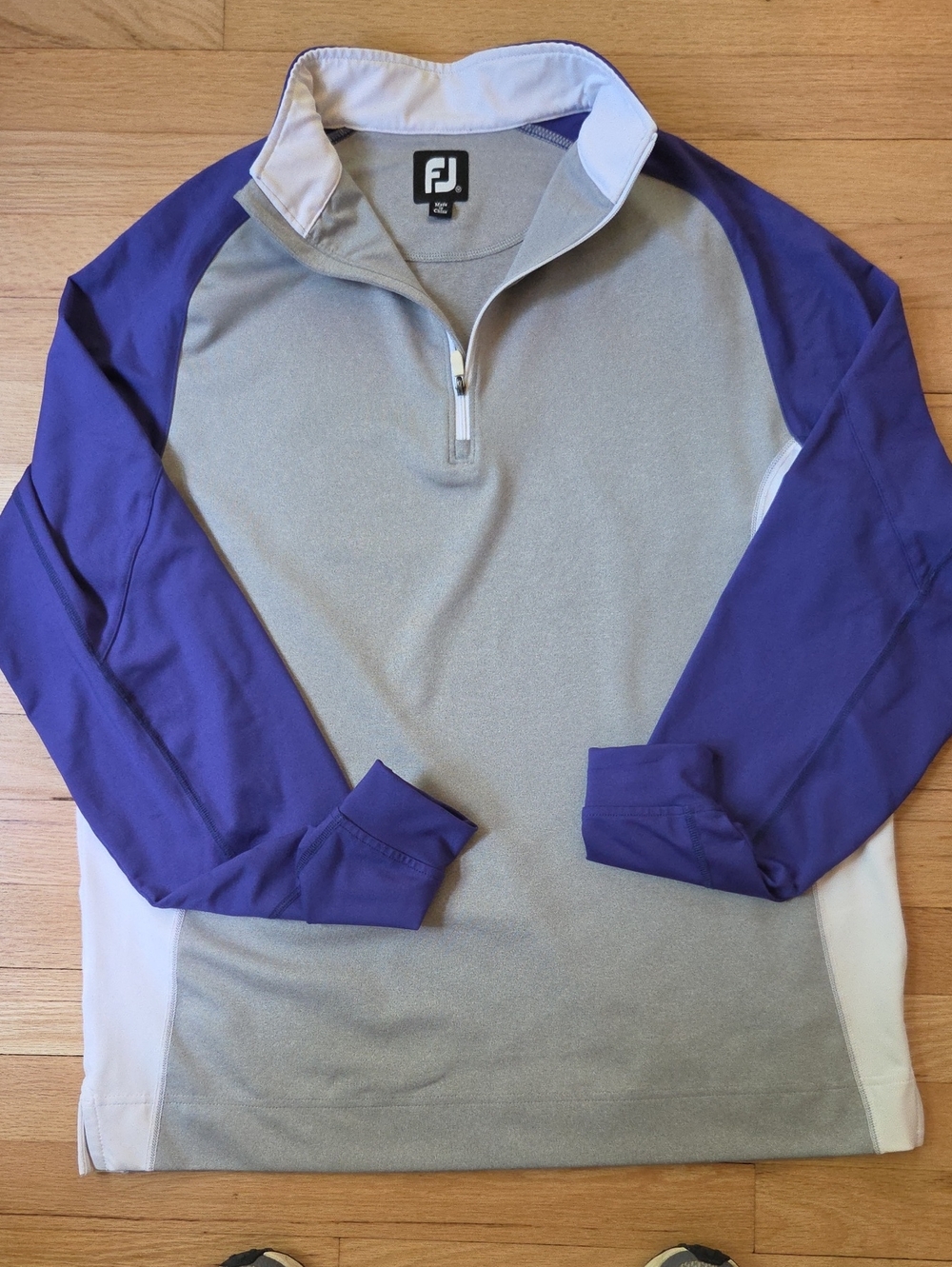 FootJoy FJ Golf 1/4 Zip Pullover Shirt Men’s Size M Gray Purple White
